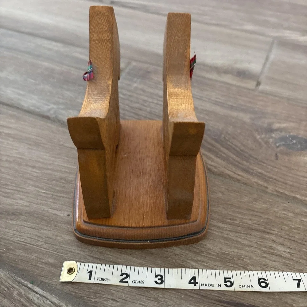 Vtg Folk Art Scottish Terrier Scottie Dog Wood Napkin Holder Desk Organizer 1988